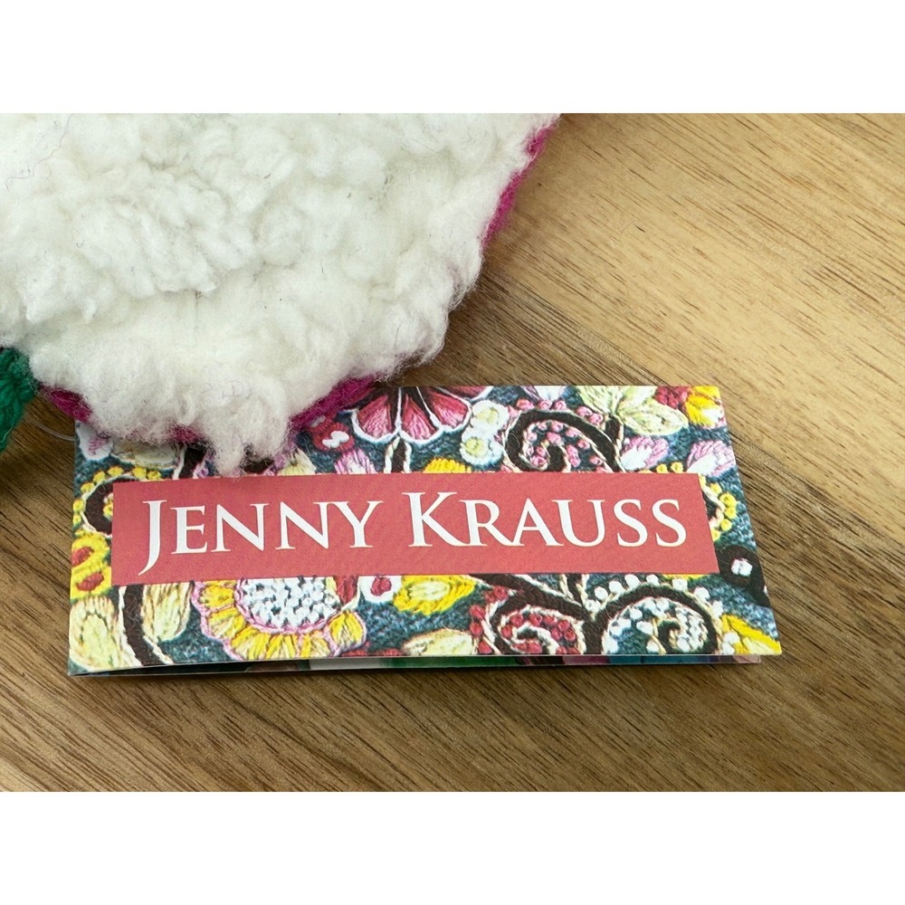 Jenny Krauss Whimsy‎ Rainbow Multicolor Earflap Hat Wool Lined Pom Pom - Picture 6 of 6